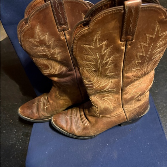 Ariar Brown Leather Jaripeo Cowboy Boots US size 8.5 uk size 6 - Picture 2 of 7